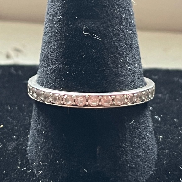 Single row CZ in Sterling Eternity Band - Picture 1 of 2